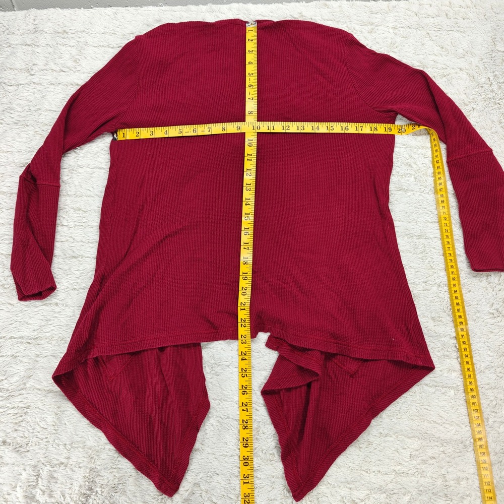 Chicos Zenergy Hooded Cardigan Womens 0P Waffle Knit Open Front Indie Normcore - Picture 6 of 7